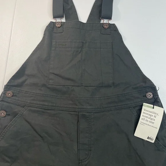REI Co-op Trailsmith Short Overalls Women’s 12 NWT Utility Hiking Black - Picture 6 of 8